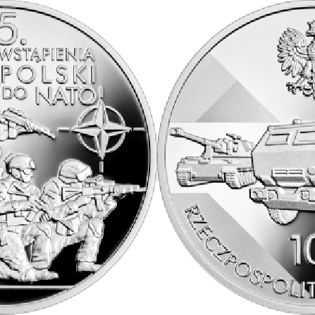 Wizerunki i ceny monet 25. rocznica wstąpienia Polski do NATO
