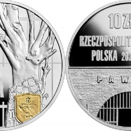 Wizerunki i ceny monet Pamięci więźniów warszawskiego Pawiaka