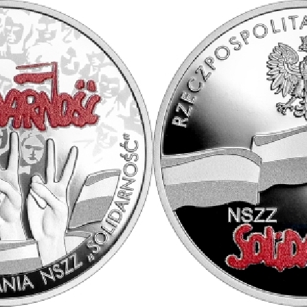 Wizerunki i ceny monet 45. rocznica powstania NSZZ „Solidarność”