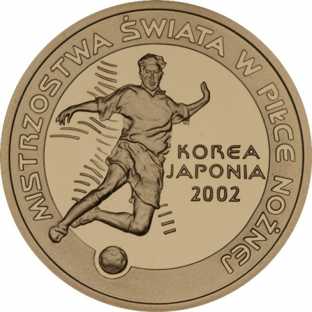 Rewers monety 100 zł Mistrzostwa Świata w Piłce Nożnej 2002 Korea/Japonia
