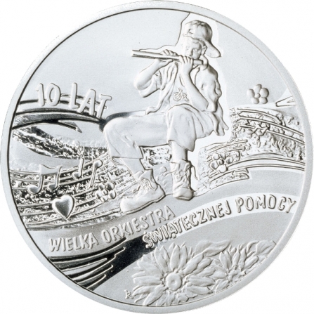 Coin reverse 10 pln 10 Years of The Great Orchestra of Christmas Charity