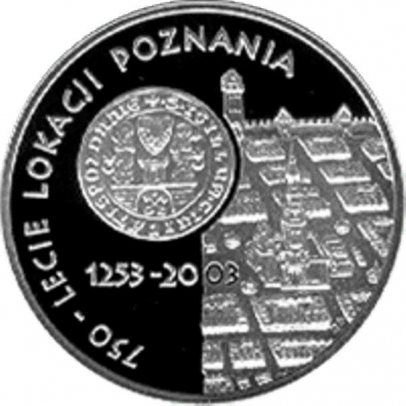 Rewers monety 10 zł 750-lecie lokacji Poznania