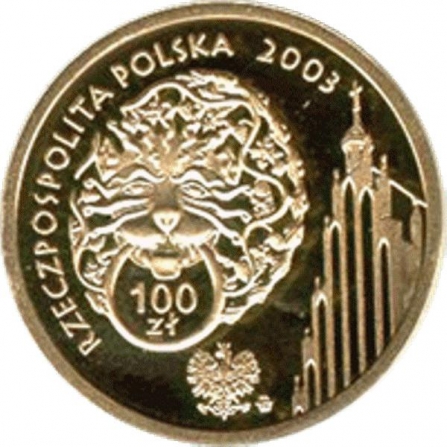 Coin obverse 100 pln 750th anniversary of the granting municipal rights to Poznań