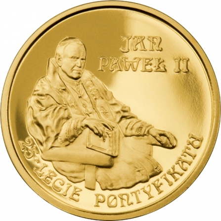 Rewers monety 200 zł Jan Paweł II, 25-lecie pontyfikatu