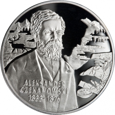Rewers monety 10 zł Aleksander Czekanowski (1833-1876)