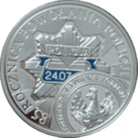 Rewers monety 10 zł 85. rocznica powołania Policji