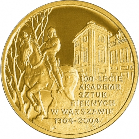 Rewers monety 200 zł 100-lecie Akademii Sztuk Pięknych w Warszawie