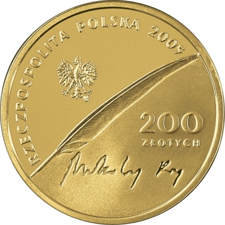 Awers monety200 zł Mikołaj Rej (1505-1569), 500. rocznica urodzin