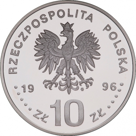 Awers monety10 zł Zygmunt II August (1548-1572), półpostać