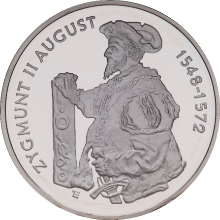 Rewers monety 10 zł Zygmunt II August (1548-1572), półpostać