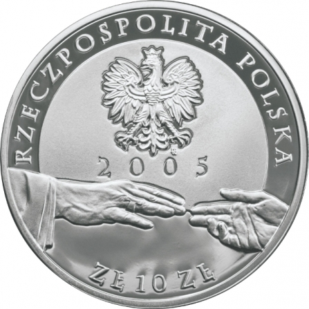 Awers monety10 zł Papież Jan Paweł II (1920-2005) (platerowana)