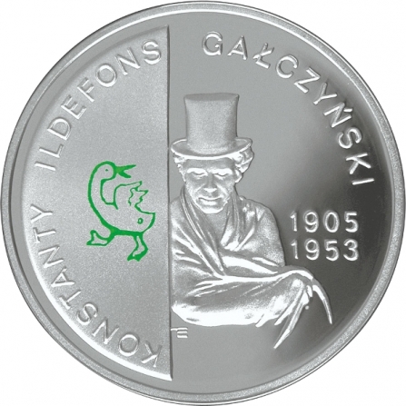 Rewers monety 10 zł Konstanty Ildefons Gałczyński (1905-1953), 100. rocznica urodzin
