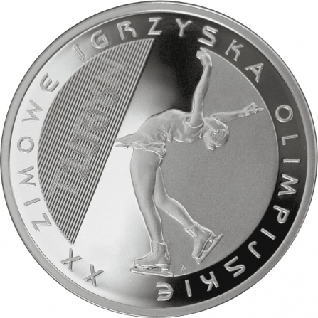Rewers monety 10 zł XX Zimowe Igrzyska Olimpijskie, Turyn 2006 (efekt kątowy)