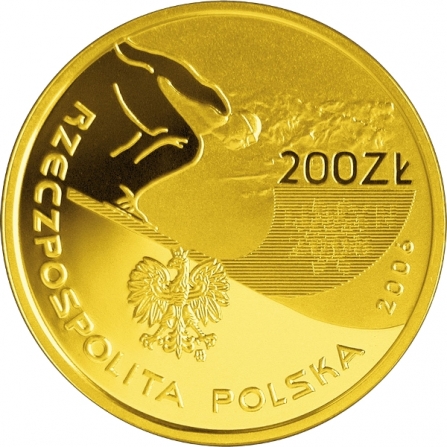 Awers monety200 zł XX Zimowe Igrzyska Olimpijskie, Turyn 2006