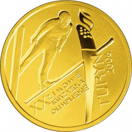 Rewers monety 200 zł XX Zimowe Igrzyska Olimpijskie, Turyn 2006