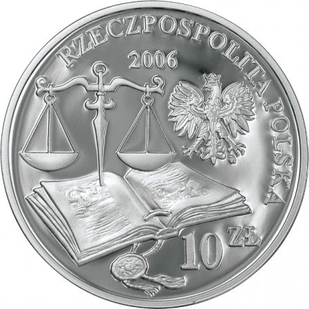 Awers monety10 zł 500-lecie wydania Statutu Łaskiego