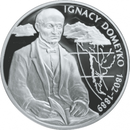 Rewers monety 10 zł Ignacy Domeyko (1802-1889)