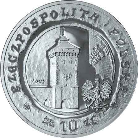 Awers monety10 zł 750-lecie lokacji Krakowa