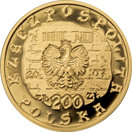 Awers monety200 zł 750-lecie lokacji Krakowa