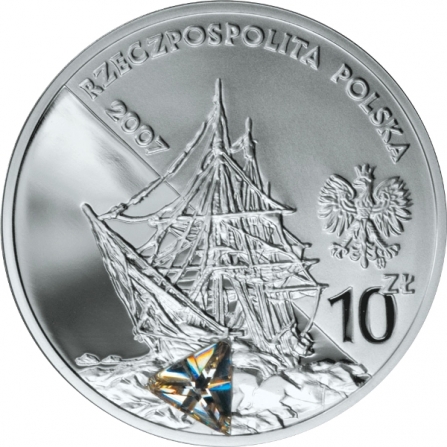 Coin obverse 10 pln Henryk Arctowski and Antoni B. Dobrowolski