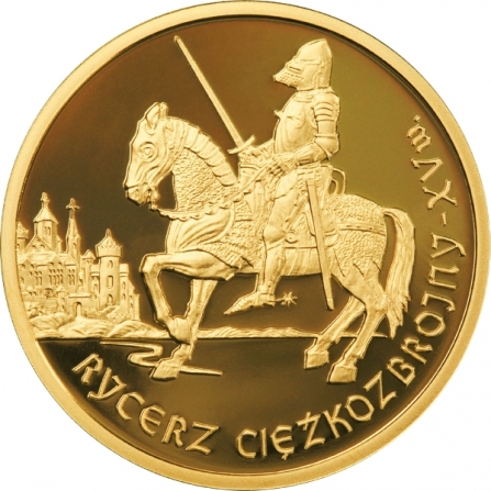 Rewers monety 200 zł Rycerz ciężkozbrojny - XV wiek