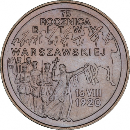 Rewers monety 2 zł 75. rocznica Bitwy Warszawskiej