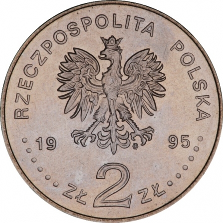 Awers monety2 zł 100 lat nowożytnych Igrzysk Olimpijskich (1896-1996)