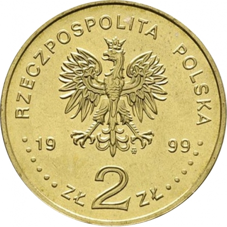 Coin obverse 2 pln 150th anniversary of Fryderyk Chopin's death