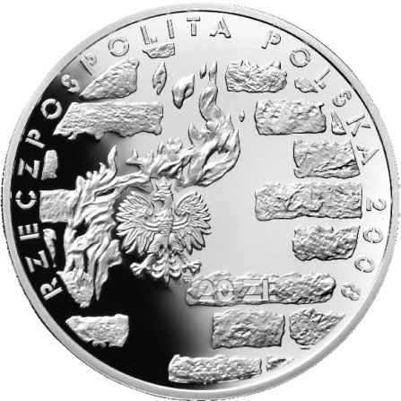Coin obverse 20 pln 65th Anniversary of Warsaw Ghetto Uprising
