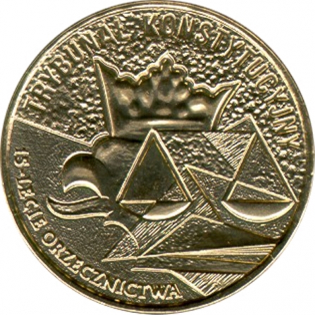 Coin reverse 2 pln Fifteenth anniversary of the Constitutional Tribunal Decisions (1986-2001)