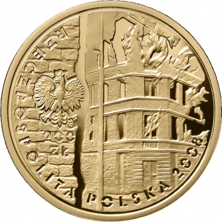 Awers monety200 zł 65. rocznica Powstania w Getcie Warszawskim