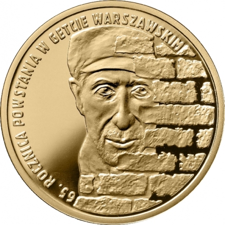 Coin reverse 200 pln 65th Anniversary of Warsaw Ghetto Uprising