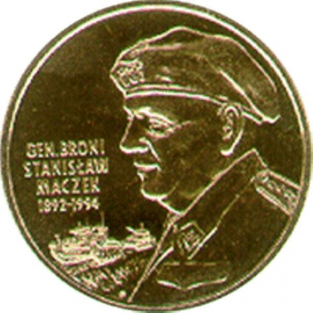 Rewers monety 2 zł Gen. broni Stanisław Maczek (1892-1994)
