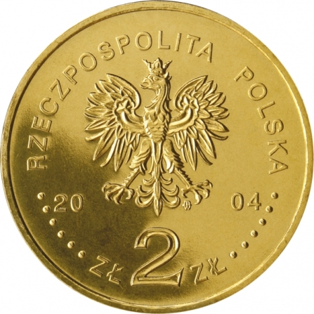 Awers monety2 zł Wstąpienie Polski do Unii Europejskiej