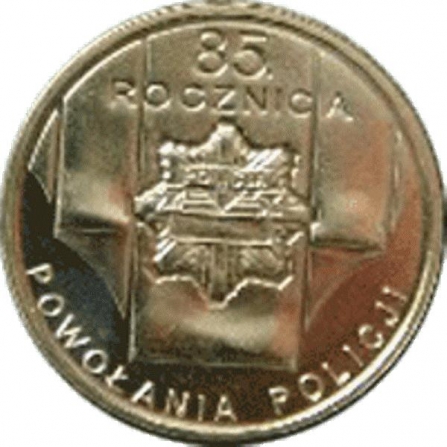 Rewers monety 2 zł 85. rocznica powołania Policji