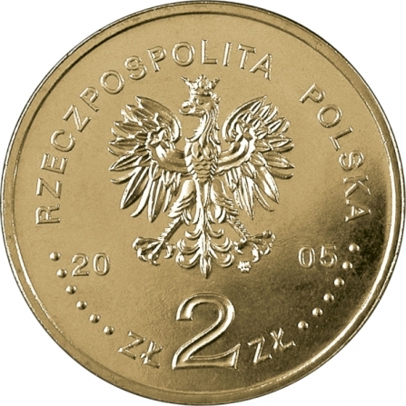 Awers monety2 zł Mikołaj Rej (1505-1569), 500. rocznica urodzin