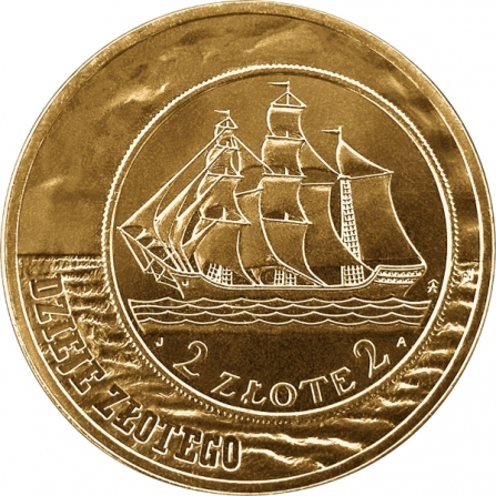 Rewers monety 2 zł 2 zł z 1936 r. (żaglowiec)