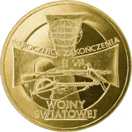 Rewers monety 2 zł 60. rocznica zakończenia II wojny światowej