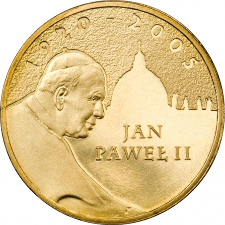Rewers monety 2 zł Papież Jan Paweł II (1920-2005)