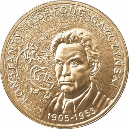 Rewers monety 2 zł Konstanty Ildefons Gałczyński (1905-1953), 100. rocznica urodzin