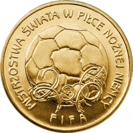 Rewers monety 2 zł Mistrzostwa Świata w Piłce Nożnej, Niemcy 2006