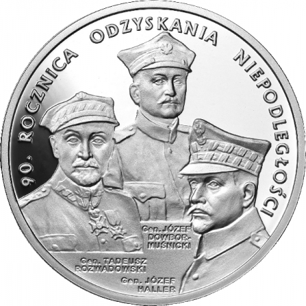 Rewers monety 20 zł 90. rocznica odzyskania niepodległości