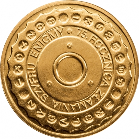 Rewers monety 2 zł 75. rocznica złamania szyfru Enigmy