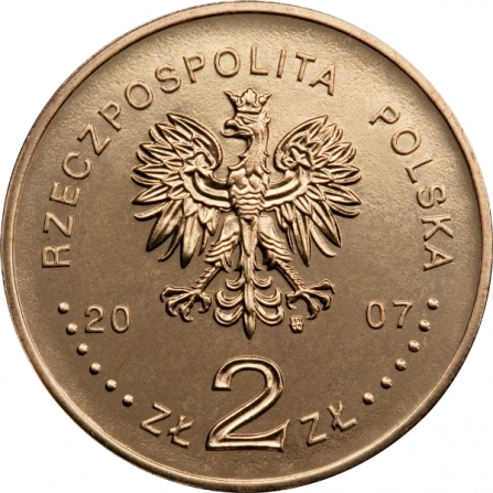 Awers monety2 zł 750-lecie lokacji Krakowa