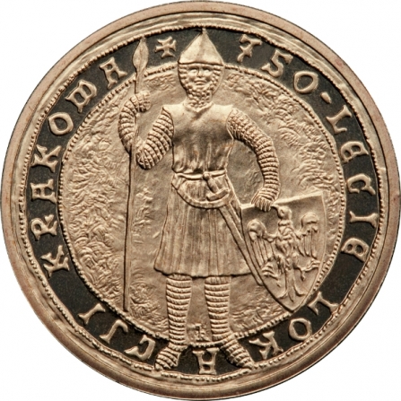 Rewers monety 2 zł 750-lecie lokacji Krakowa