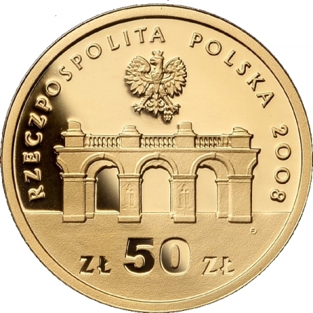 Awers monety50 zł 90. rocznica odzyskania niepodległości