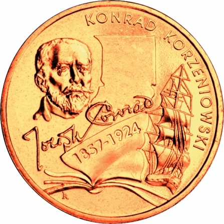 Rewers monety 2 zł Konrad Korzeniowski - Joseph Conrad
