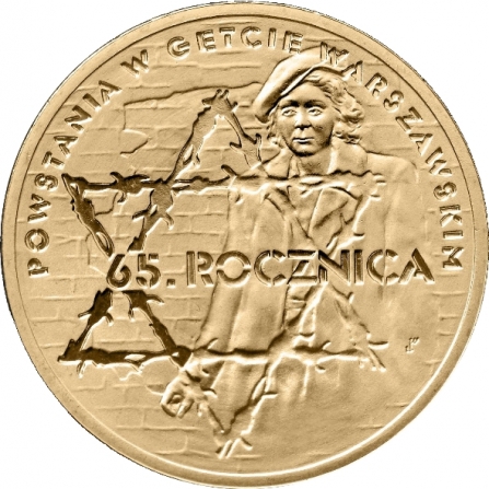 Coin reverse 2 pln 65th Anniversary of Warsaw Ghetto Uprising