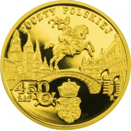 Coin reverse 200 pln 450th Anniversary of the Polish Post