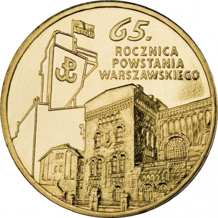 Rewers monety 2 zł 65. rocznica Powstania Warszawskiego